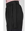 Черен дамски панталон с връзка-4 снимка