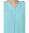 Синьо-зелена дамска блуза-3 снимка