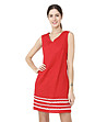 Червена рокля с бели кантове-0 снимка