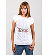 Бяла памучна тениска с надписи Guns N' Roses-0 снимка