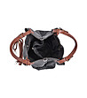 Черна кожена чанта с кафяви дръжки Gillian-3 снимка