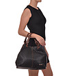 Черна кожена чанта с кафяви дръжки Gillian-4 снимка