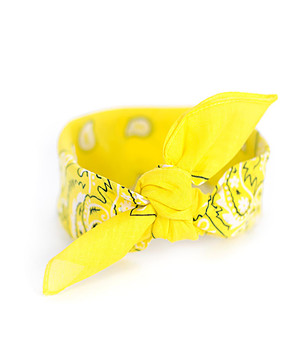 Памучна бандана за глава в лимоненожълто Belen снимка