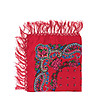 Червен шал с принт и ресни Edelina-1 снимка