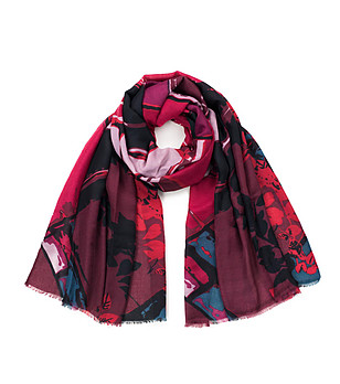 Дамски шал в преобладаващ цвят бордо Caryn снимка