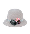 Сива дамска шапка с декоративни цветя Samira-0 снимка