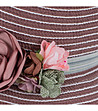 Розова дамска шапка с декоративни цветя Samira-3 снимка