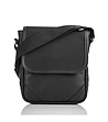 Черна мъжка чанта за рамо с капак-0 снимка