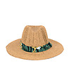 Бежова дамска шапка с декоративна лента Imena-0 снимка