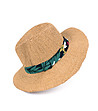 Бежова дамска шапка с декоративна лента Imena-1 снимка