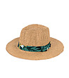 Бежова дамска шапка с декоративна лента Imena-2 снимка