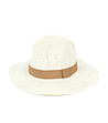 Бяла дамска шапка с бежова лента Tania-0 снимка