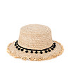 Бежова детска шапка с декоративни пискюли Keila-0 снимка