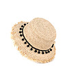Бежова детска шапка с декоративни пискюли Keila-1 снимка