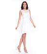 Бяла рокля с обло деколте-2 снимка
