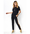 Комплект от блуза и панталон в черно с кафяви кантове Bibiana-0 снимка