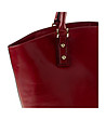 Червена кожена чанта с трапецовидна форма Anatola-2 снимка