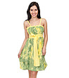 Памучна рокля в преливащи зелено и жълто-2 снимка