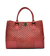 Червена дамска кожена чанта Violeta-0 снимка
