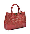 Червена дамска кожена чанта Violeta-2 снимка