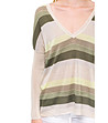 Дамска блуза в бежово и зелено-3 снимка
