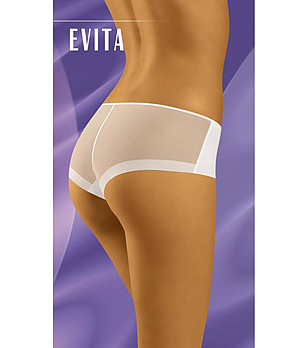 Бели боксерки с прозрачен детайл Evita снимка