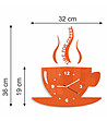 Оранжев стенен часовник Time for coffee-2 снимка