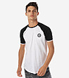 Памучна мъжка тениска в бяло и черно-0 снимка