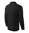 Мъжка памучна блуза с дълги ръкави в черно-3 снимка