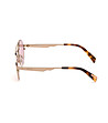Златисти unisex слънчеви очила с червени лещи-3 снимка