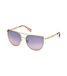 Златисти дамски слънчеви очила с лилави лещи-1 снимка