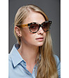 Дамски очила с рамки в цвят сив хавана и прозрачни дръжки-0 снимка