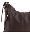 Тъмнокафява кожена чанта с висулки при дръжката-3 снимка