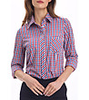 Карирана дамска риза в бяло, синьо и червено Merina-2 снимка