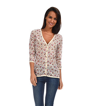 Бежова жилетка с принт Zolia снимка