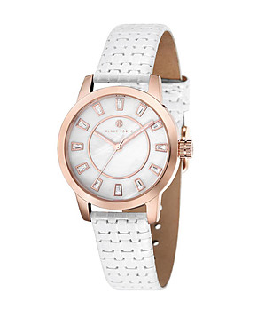 Дамски часовник в бял и розовозлатист цвят Daphne  снимка