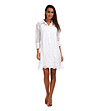 Бяла памучна рокля Elouise-0 снимка