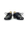 Черни дамски кожени обувки с връзки-4 снимка