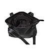 Черна дамска чанта от естествена кожа с дълги дръжки-2 снимка