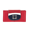 Кожен дамски червен портфейл с метално лого-0 снимка