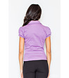 Виолетова дамска памучна риза с къси ръкави Sandra-1 снимка