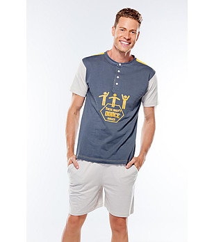 Мъжка пижама в сиви нюанси снимка