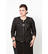 Черно дамско сако с фигурални мотиви-0 снимка