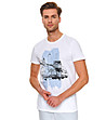 Памучна бяла мъжка тениска Dan-2 снимка