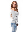 Дамска блуза в светлосив меланж Cassie-1 снимка