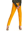 Жълт памучен дамски панталон Vika-0 снимка