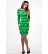 Светлозелена рокля с дълги ръкави-0 снимка