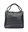 Черна кожена дамска чанта Daria -1 снимка