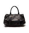 Дамска кожена чанта в черно Daneta-0 снимка