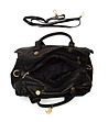 Дамска кожена чанта в черно Daneta-3 снимка